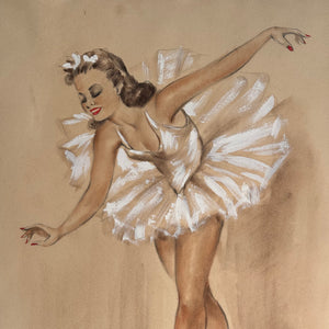 Late 19th Century French Ballerina Pencil Drawing