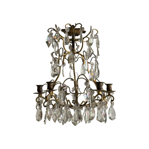Late 19th Century French 6-Arm Candle Chandelier