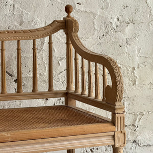 Late 19th Century French Cane Bench