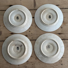 Load image into Gallery viewer, Set of Four Antique French Digoin &amp; Sarreguemines Fleur-de-Lis Ironstone Entrée Plates