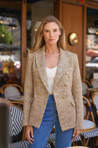 Michelle Blazer Jacket in Tweed gold thread