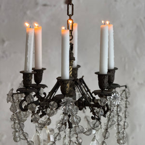 19th Century French 6-arm candle chandelier