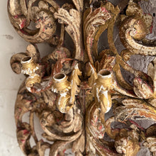 Load image into Gallery viewer, Late 18th Century Italian Wooden Candle Appliqué