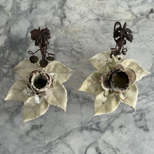 Load image into Gallery viewer, Pair Of Mid Century Italian Tole Floral Candle Holders