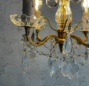 Late 19th Century French Electric 4-Arm Chandelier