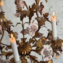 Load image into Gallery viewer, 19th Century Italian Gilt Metal Toleware Candle Chandelier