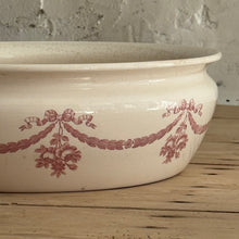 Load image into Gallery viewer, 19th Century Villeroy &amp; Boch Mettlach Ironstone Baking Dish With Louis XVI-Inspired Pink Floral Garland Decoration