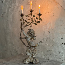 Load image into Gallery viewer, Early 19th Century Italian Wooden Putti Candelabra