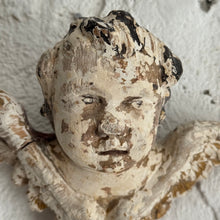 Load image into Gallery viewer, 19th Century French Carved Polychrome Cherub Wall Fragment