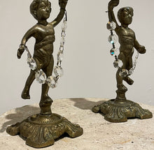 Load image into Gallery viewer, Pair Of Late 19th Century French Brass Candlesticks