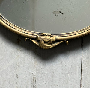 20th Century French Brass Putti Hand Mirror