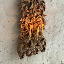 Load image into Gallery viewer, Late 18th Century Italian Wooden Candle Appliqué