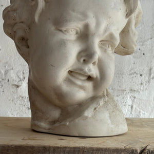 Late 19th Century French Plaster Putti Head