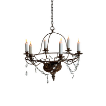 Load image into Gallery viewer, Rustic French 6-Arm Candle Chandelier