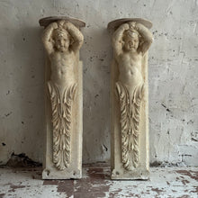 Load image into Gallery viewer, Pair Of 19th Century French Plaster Putti Corbels