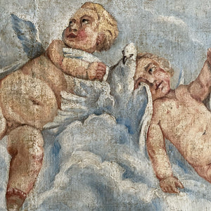 18th Century Italian Putti Oil On Canvas