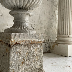 19th Century Cast Iron Urn On Plinth
