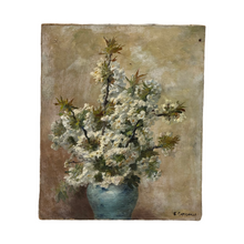 Load image into Gallery viewer, 19th Century Attributed to Edmond van Coppenolle (1846–1914) – Blossom in a Blue Faience Vase, Oil on Canvas