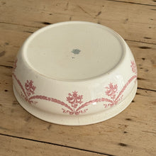 Load image into Gallery viewer, 19th Century Villeroy &amp; Boch Mettlach Ironstone Baking Dish With Louis XVI-Inspired Pink Floral Garland Decoration