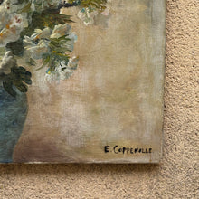 Load image into Gallery viewer, 19th Century Attributed to Edmond van Coppenolle (1846–1914) – Blossom in a Blue Faience Vase, Oil on Canvas