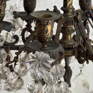 19th Century French 6-arm candle chandelier