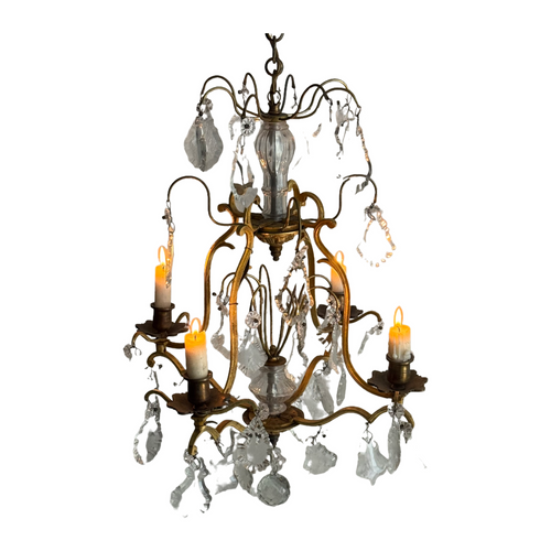 Late 19th Century French 4-Arm Candle Chandelier