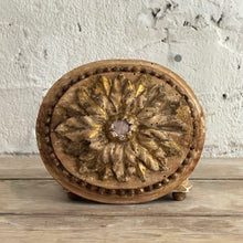 Load image into Gallery viewer, 19th Century French Carved Giltwood Rosette with Pink Glass Cabochons
