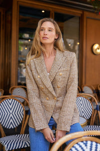 Michelle Blazer Jacket in Tweed gold thread