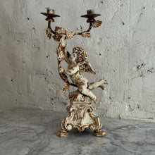 Load image into Gallery viewer, Pair Of Early 19th Century Italian Wooden Putti Candelabra