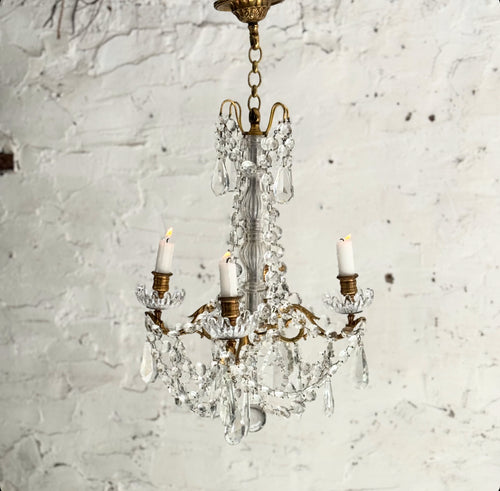 Early 19th Century French 4-Arm Candle Chandelier