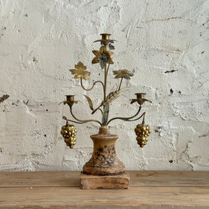 Early 19th Century French Terracotta/Brass Candelabra