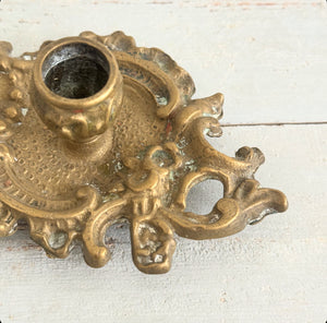 Late 19th Century French Brass Candle Holder