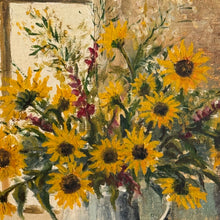 Load image into Gallery viewer, ‘Sunflowers by the Window’ — Signed French Oil on Board