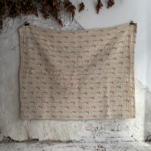 Load image into Gallery viewer, 19th Century French Hand-Quilted Rose Sprig Quilt / Boutis