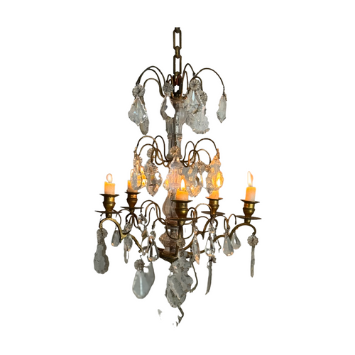 Late 19th Century French 5-Arm Candle Chandelier