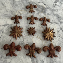 Load image into Gallery viewer, Set Of 10 early 20th Century French Christmas Decorations