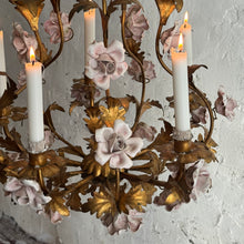 Load image into Gallery viewer, 19th Century Italian Gilt Metal Toleware Candle Chandelier