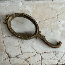 Load image into Gallery viewer, Late 19th Century French Wooden Hand Mirror