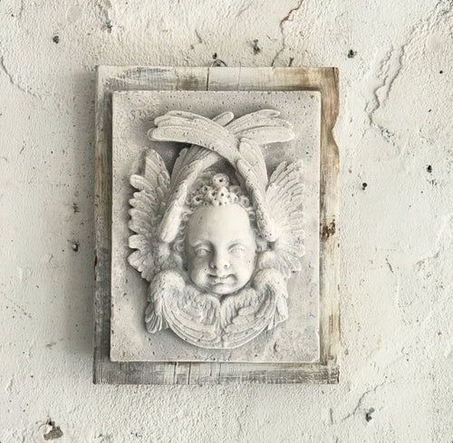 20th Century French Putto Plaster Sample Plaque