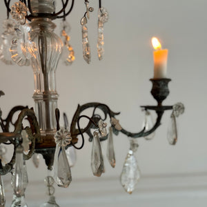 Late 19th Century French 3-Arm Candle Chandelier