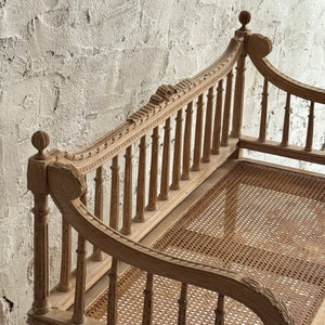 Late 19th Century French Cane Bench