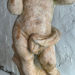 Late 19th Century French Putti Statue On Plinth