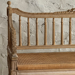 Late 19th Century French Cane Bench