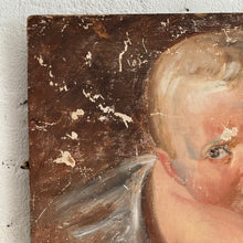 Load image into Gallery viewer, 18th Century French Putto Study – Oil on Wooden Panel