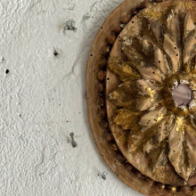 Load image into Gallery viewer, 19th Century French Carved Giltwood Rosette with Pink Glass Cabochons