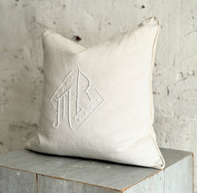 Load image into Gallery viewer, French Linen Monogrammed Cushion