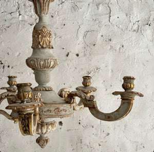 Early 19th Century French Bois Doré 5-Arm Candle Chandelier