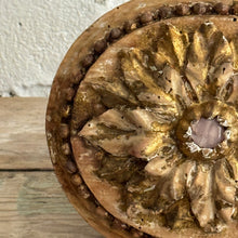Load image into Gallery viewer, 19th Century French Carved Giltwood Rosette with Pink Glass Cabochons