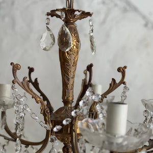 Late 19th century French 5-arm electric chandelier