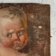 Load image into Gallery viewer, 18th Century French Putto Study – Oil on Wooden Panel